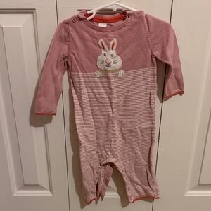 Boden Pink Bunny Stripe One-Piece